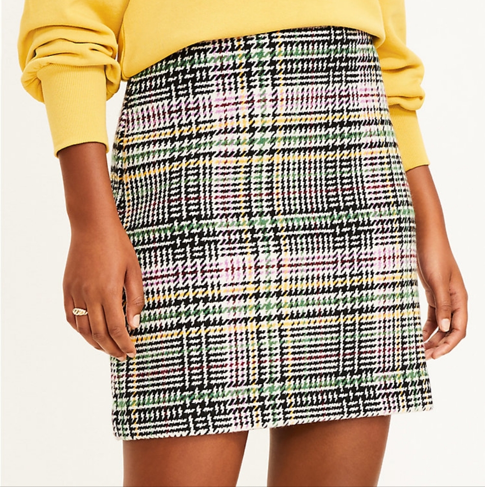 LOFT Plaid Shift Skirt 2P
